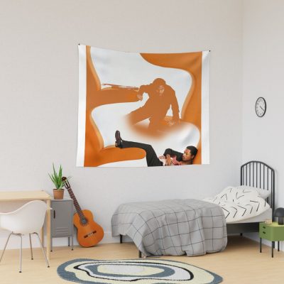 Steve Lacy Apollo Orange Tapestry Official Steve-Lacy Merch